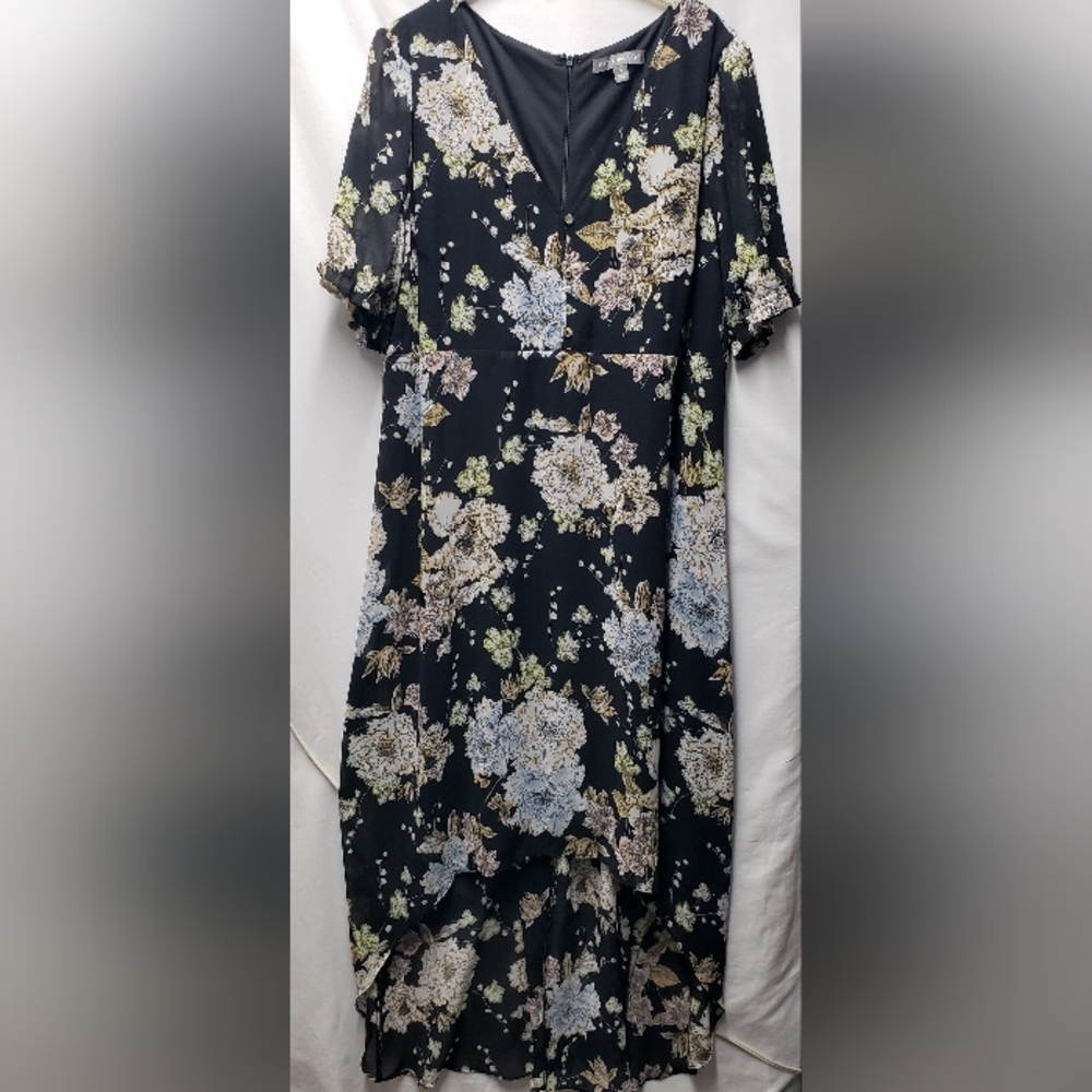 Kate & Mallory Black Floral High-Low Dress